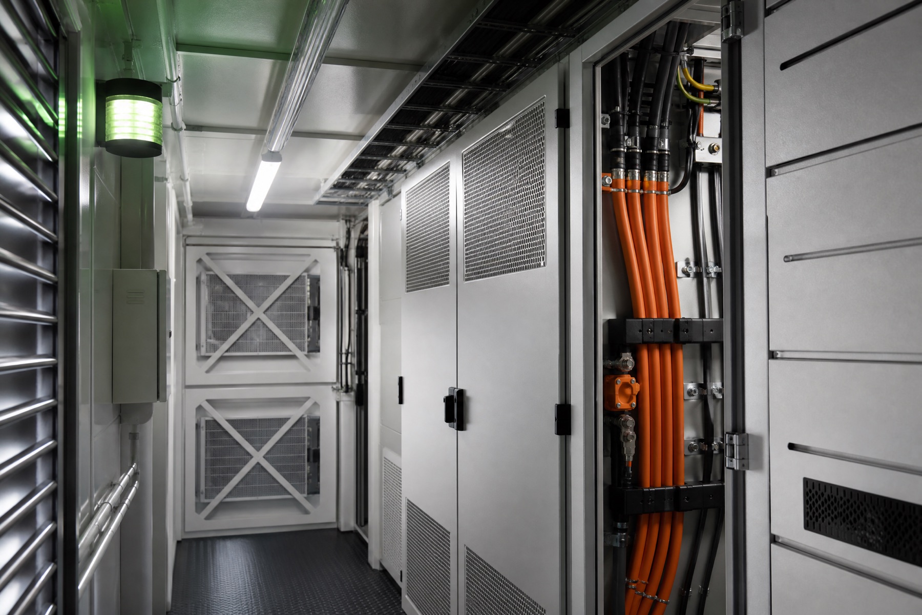 Electrical control detail inside a containerized energy storage system