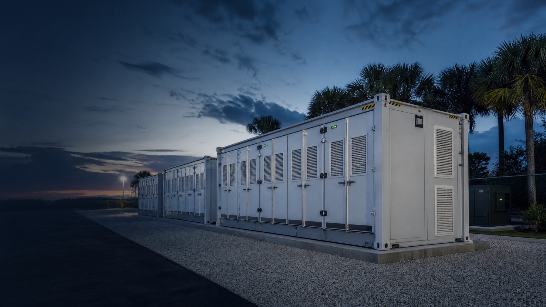Containerized energy storage units at an industrial site