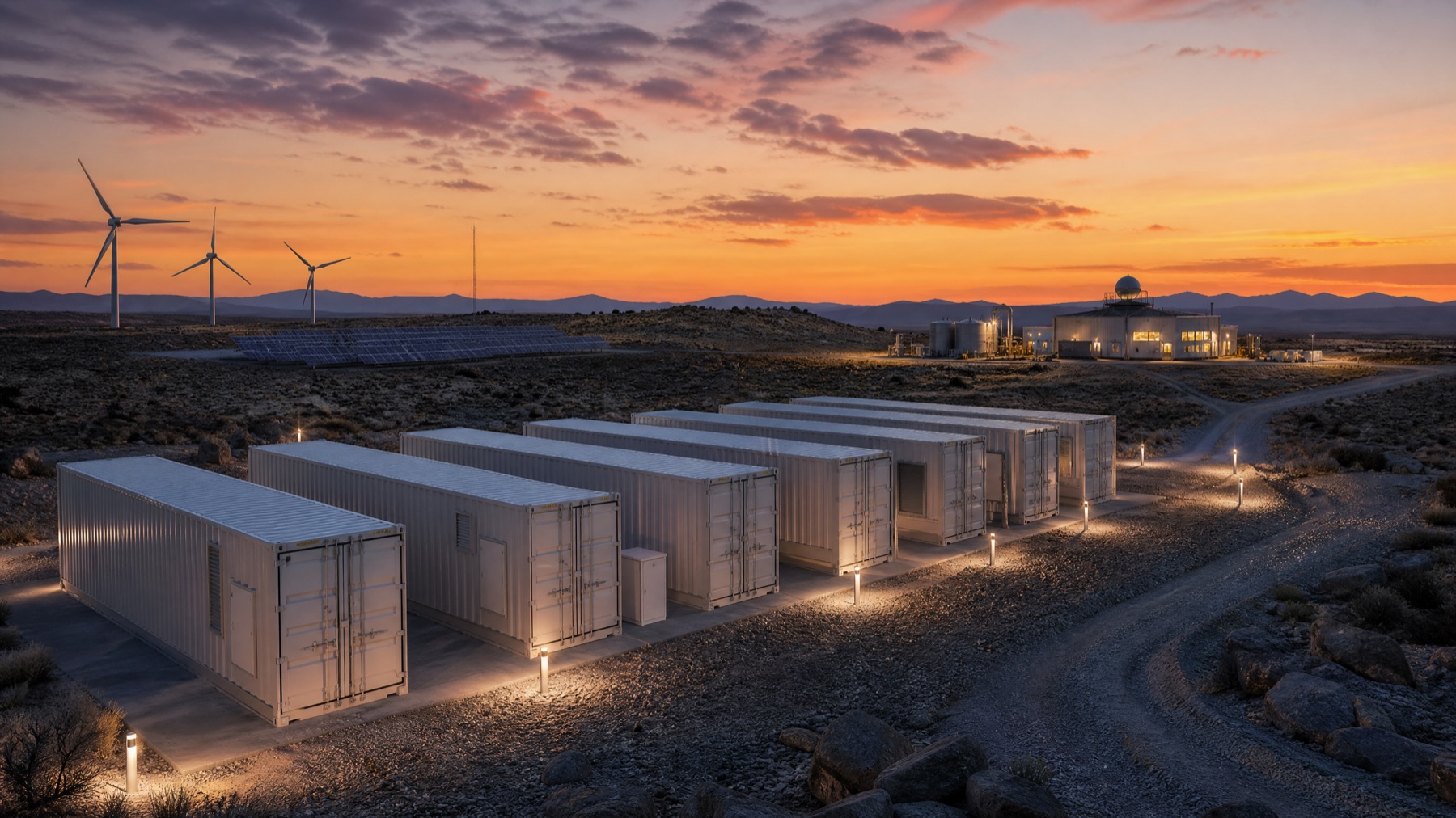 Containerized energy storage supporting a resilient microgrid at dusk